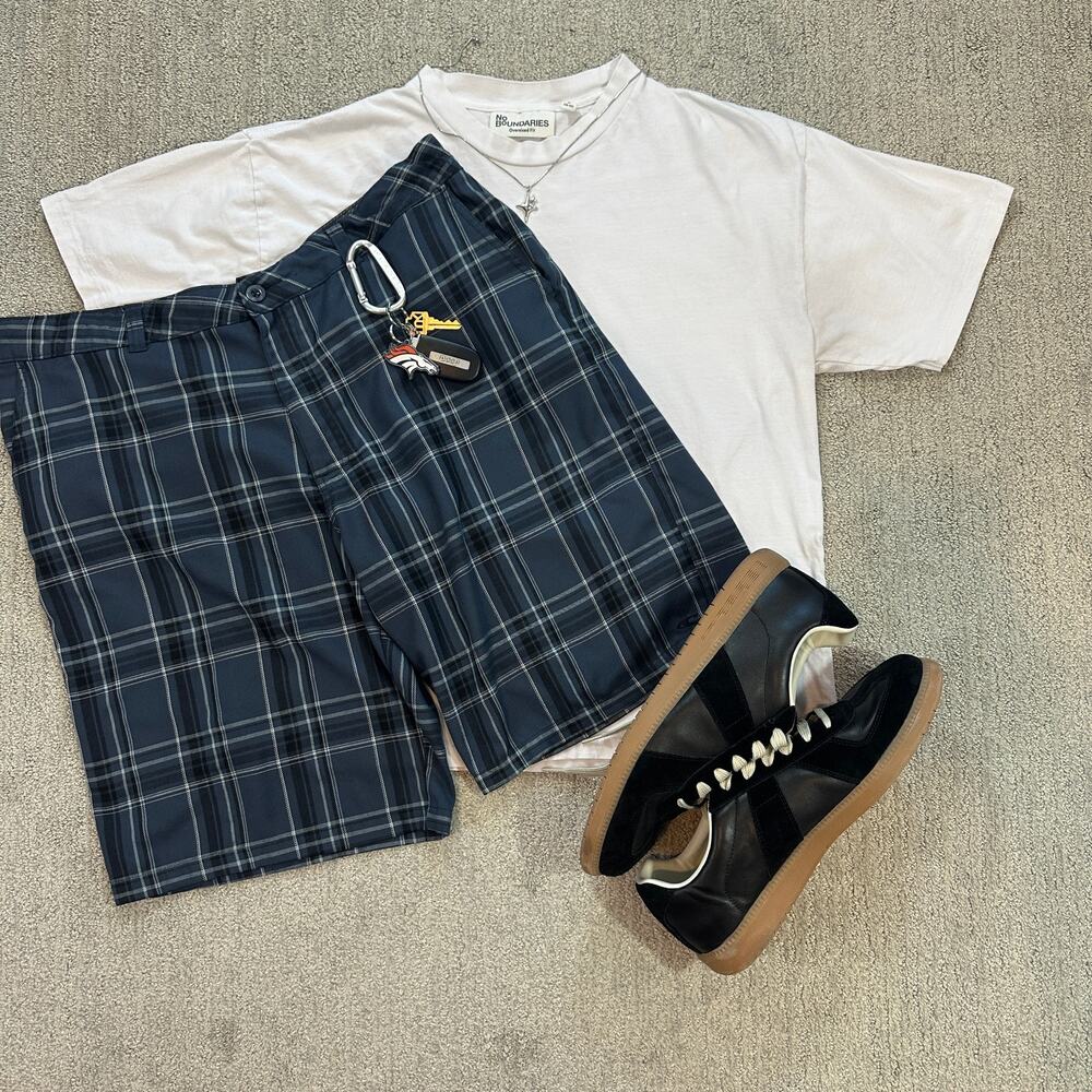 Vintage Y2K Surf Style Blue O'Neill Baggy Plaid Shorts